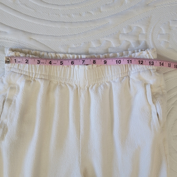 Soft Surroundings Mirage Embroidered Wide Leg Pants Cream With Red Trim Size Med - Picture 10 of 13